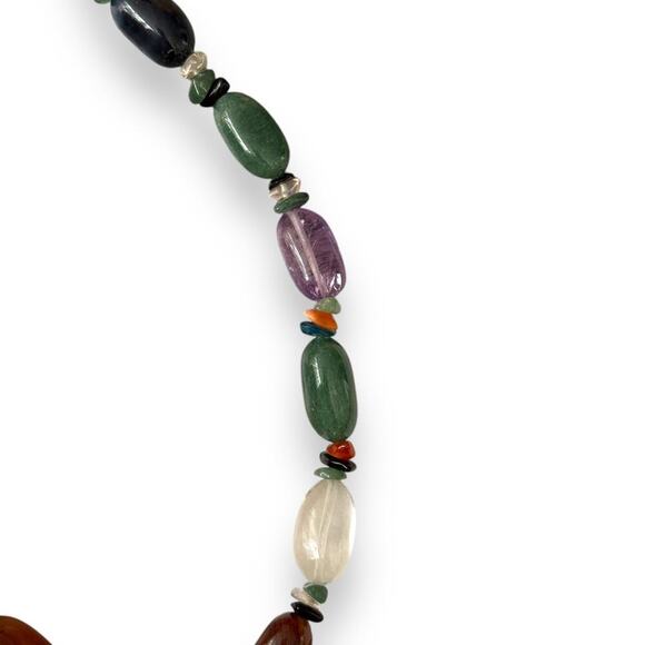 VINTAGE SEMI PRECIOUS BEAD NECKLACE 22 inch - Picture 6 of 6